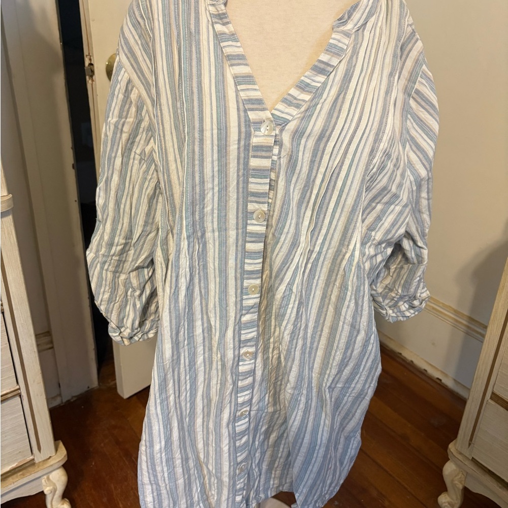Striped Blue and White Women's Dress